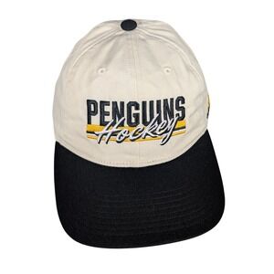Adidas Pittsburgh Penguins Hockey Baseball Cap Tan Black Adjustable‎ OSFM